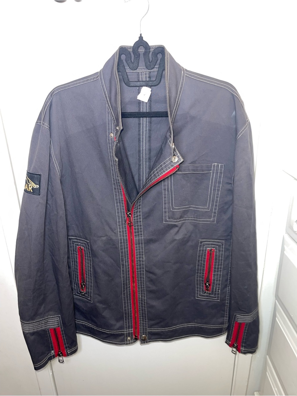 EUC Dark Gray Jacket with Red Zipper Accents